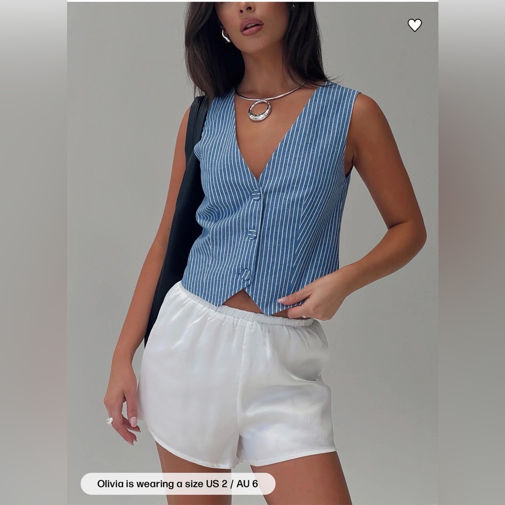 Princess Polly Veridian Vest Blue Stripe